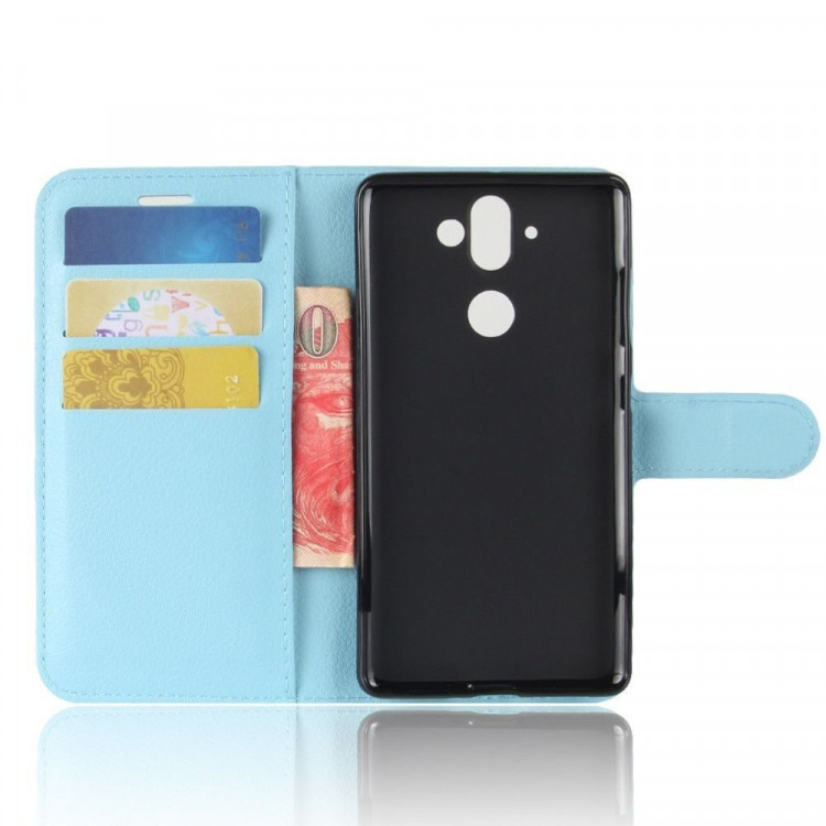 Чехол с визитницей для Nokia 8 Sirocco (голубой)