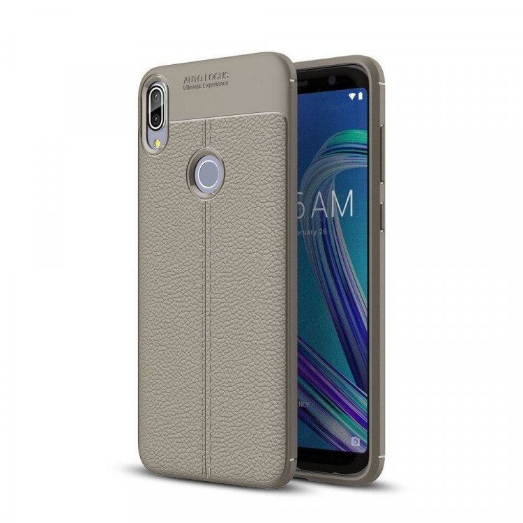 Чехол-накладка Litchi Grain для Asus Zenfone Max Pro (M1) ZB601KL / ZB602KL (серый)