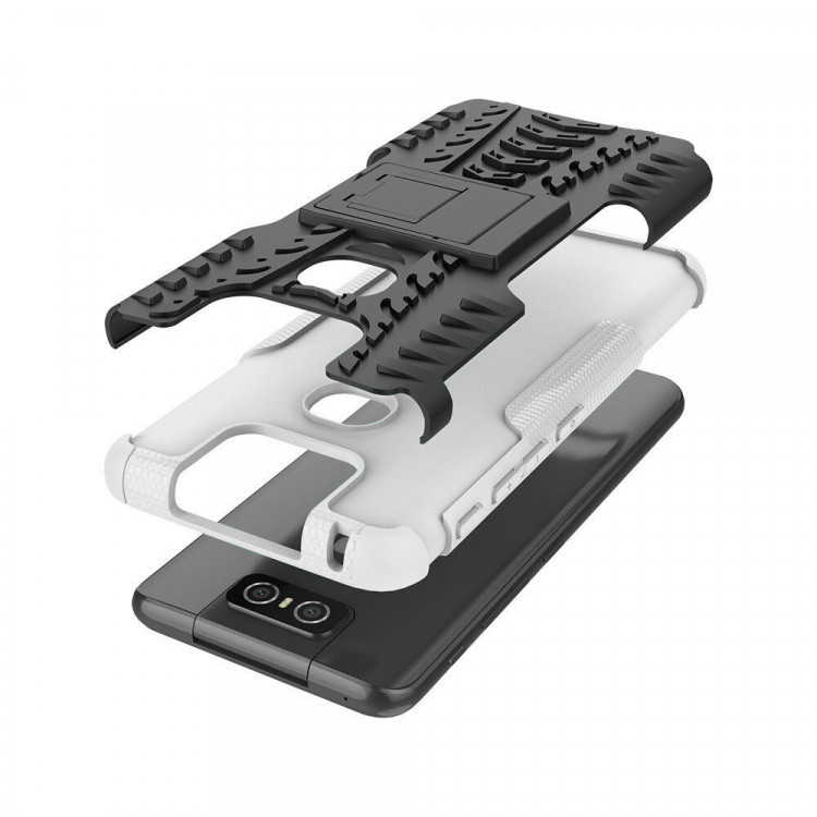 Чехол Hybrid Armor для Asus Zenfone 6 ZS630KL (черный + белый)