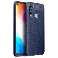 Чехол-накладка Litchi Grain для Vivo Y30 / Vivo Y50 (темно-синий)
