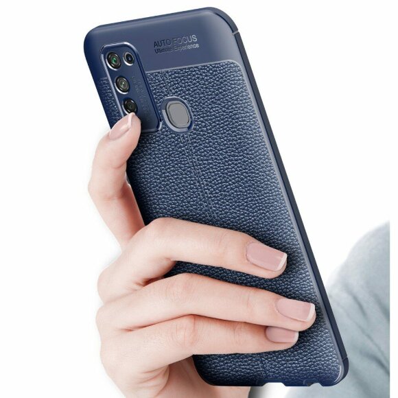 Чехол-накладка Litchi Grain для Vivo Y30 / Vivo Y50 (темно-синий) Чехол-накладка Litchi Grain для Vivo Y30 / Vivo Y50 (темно-синий)