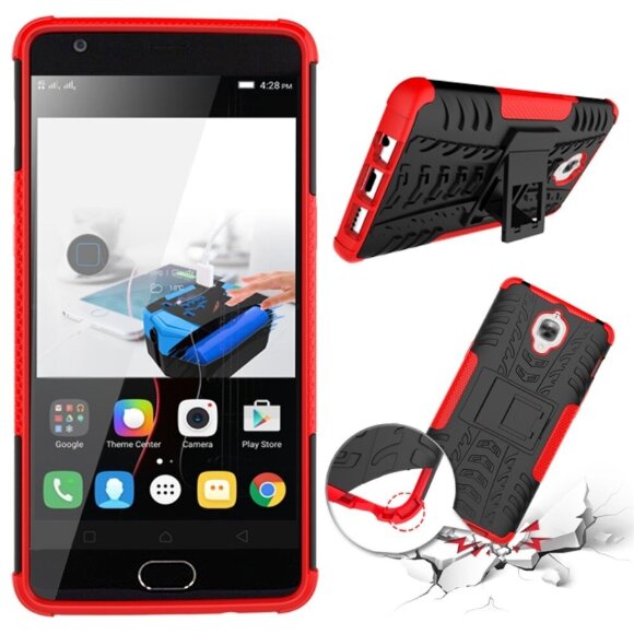 Чехол Hybrid Armor для OnePlus 3 / OnePlus 3T (черный + красный) Чехол Hybrid Armor для OnePlus 3 / OnePlus 3T (черный + красный)