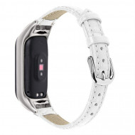 Кожаный ремешок Crocodile Texture для Xiaomi Smart Band 7 (белый) Кожаный ремешок Crocodile Texture для Xiaomi Smart Band 7 (белый)