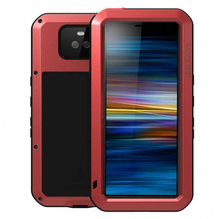 Гибридный чехол LOVE MEI для Sony Xperia 10 Plus (красный)