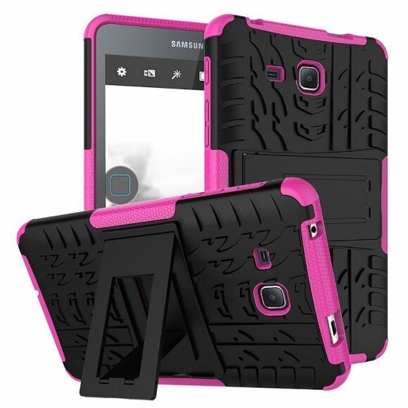 Чехол Hybrid Armor для Samsung Galaxy Tab A (6) 7.0 SM-T285 / SM-T280 (черный + розовый)