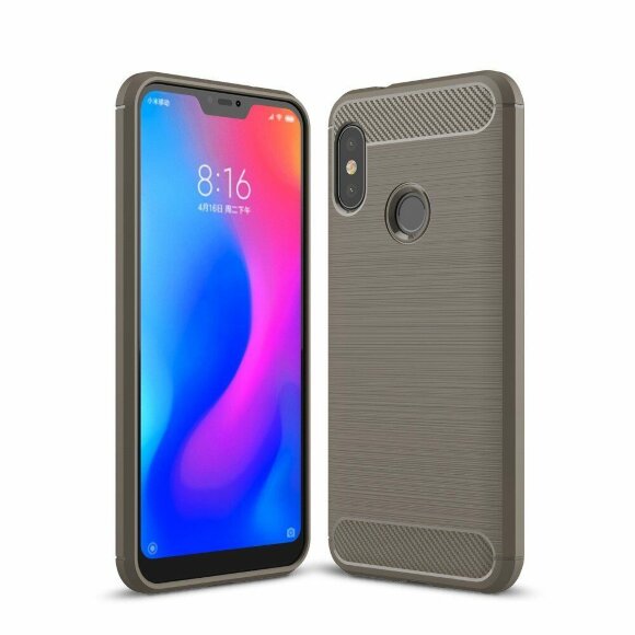 Чехол-накладка Carbon Fibre для Xiaomi Redmi 6 Pro / Mi A2 Lite (серый)