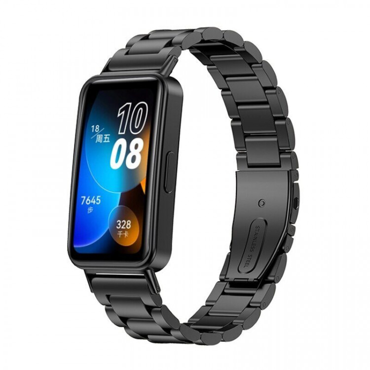 Стальной браслет для HUAWEI Band 8, HUAWEI Band 9 (черный)