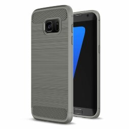 Чехол-накладка Carbon Fibre для Samsung Galaxy S7 Edge (серый)