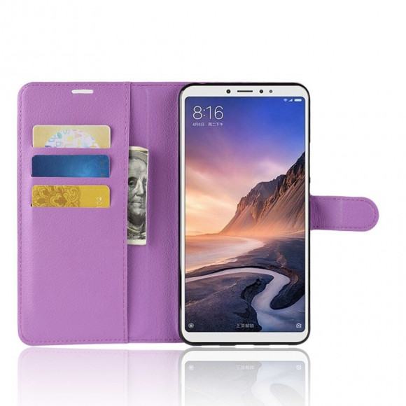 Чехол с визитницей для Xiaomi Mi Max 3 (фиолетовый) Чехол с визитницей для Xiaomi Mi Max 3 (фиолетовый)