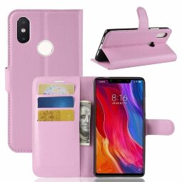 Чехол с визитницей для Xiaomi Mi 8 SE (розовый)