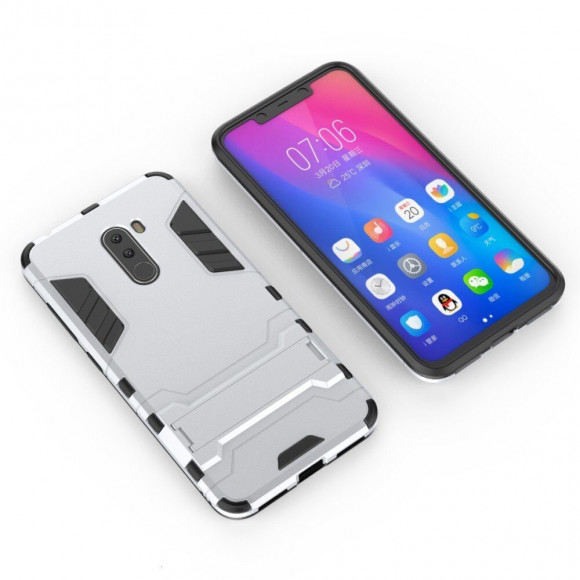 Чехол Duty Armor для Xiaomi Pocophone F1 / Poco F1 (серебряный) Чехол Duty Armor для Xiaomi Pocophone F1 / Poco F1 (серебряный)