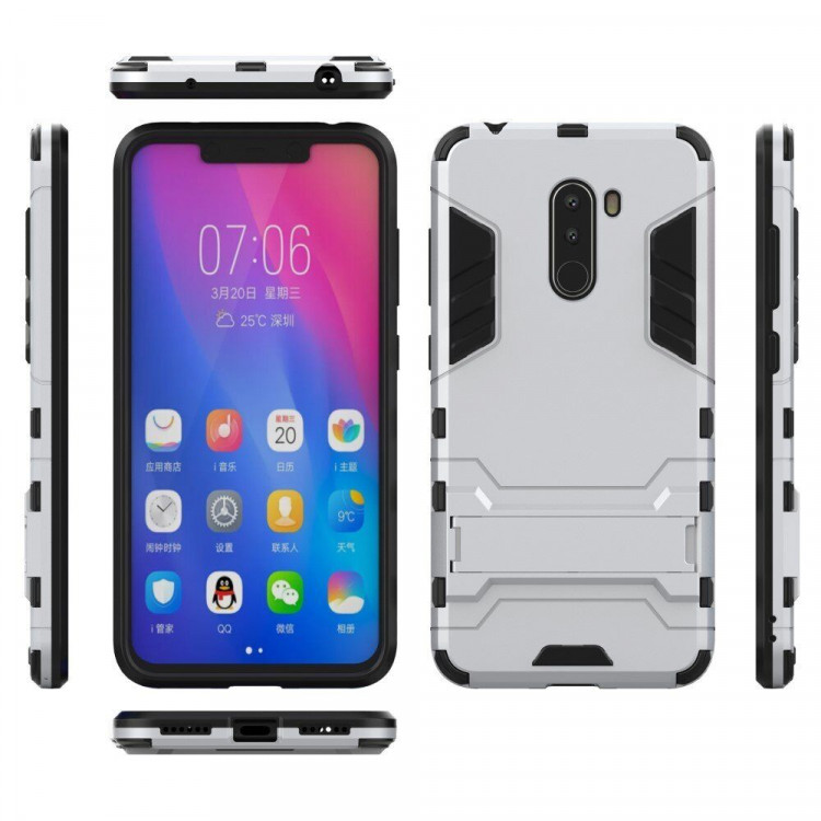 Чехол Duty Armor для Xiaomi Pocophone F1 / Poco F1 (серебряный)