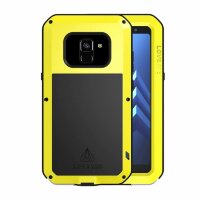 Гибридный чехол LOVE MEI для Samsung Galaxy A8+ (Plus) 2018  (желтый)