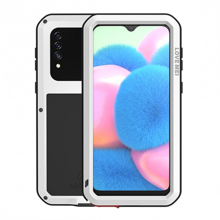 Гибридный чехол LOVE MEI для Samsung Galaxy A30s (белый)