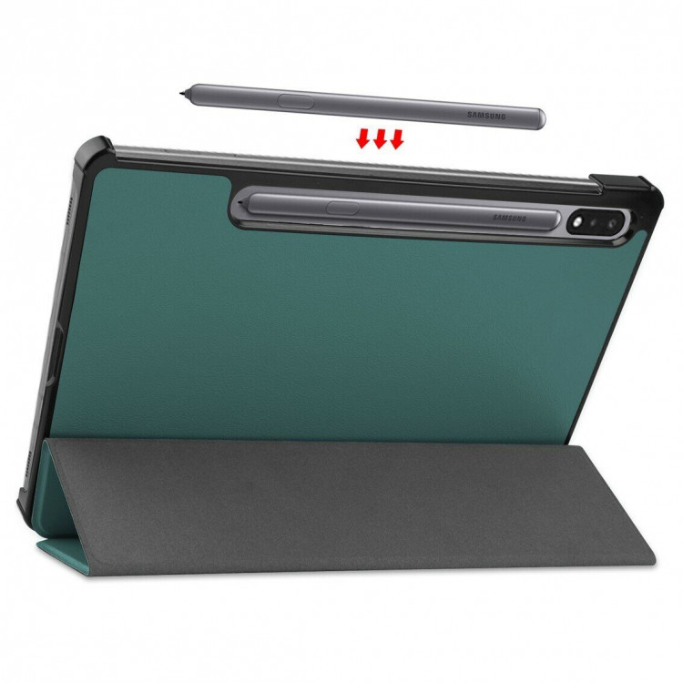 Планшетный чехол для Samsung Galaxy Tab S9 FE+ (Plus) (темно-зеленый)