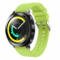 Силиконовый ремешок для Samsung Gear Sport / Gear S2 Classic / Galaxy Watch 42мм / Watch Active / Watch 3 (41мм) / Watch4 (зеленый)