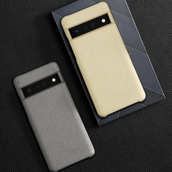 Кожаный чехол Cowhide для Google Pixel 6a (серый) Кожаный чехол Cowhide для Google Pixel 6a (серый)