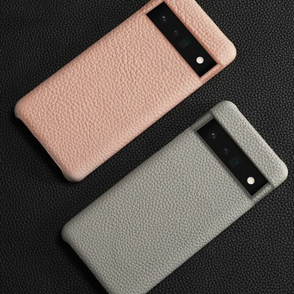 Кожаный чехол Cowhide для Google Pixel 6a (серый) Кожаный чехол Cowhide для Google Pixel 6a (серый)