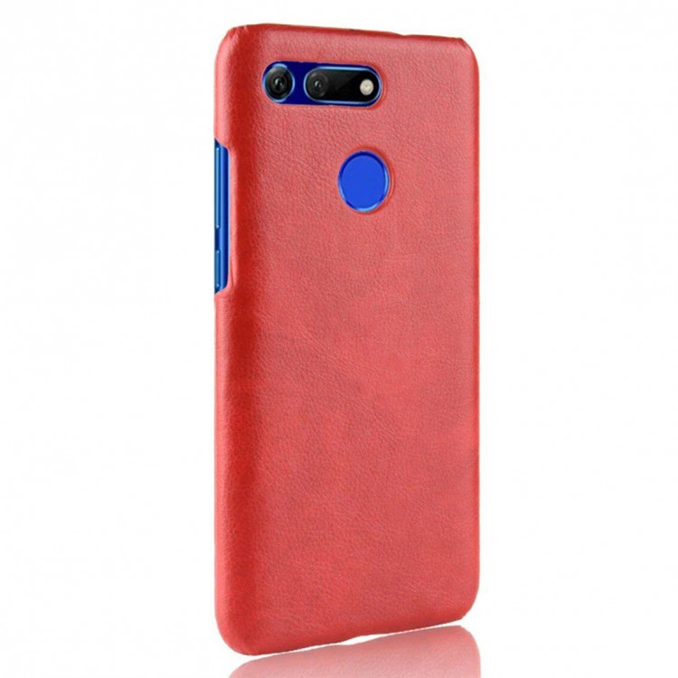 Кожаная накладка-чехол Litchi Texture для Huawei Honor View 20 (красный)