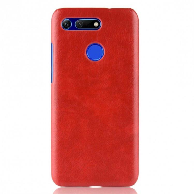 Кожаная накладка-чехол Litchi Texture для Huawei Honor View 20 (красный)