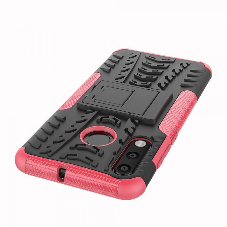 Чехол Hybrid Armor для Huawei P30 Lite / Huawei nova 4e / Honor 20S (MAR-LX1H) (черный + розовый)