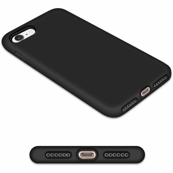Силиконовый чехол Mobile Shell для iPhone 8 / iPhone 7 / iPhone SE (2020) / iPhone SE (2022) (черный) Силиконовый чехол Mobile Shell для iPhone 8 / iPhone 7 / iPhone SE (2020) / iPhone SE (2022) (черный)