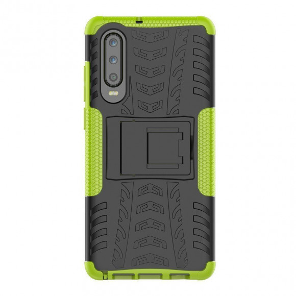 Чехол Hybrid Armor для Huawei P30 (черный + зеленый)