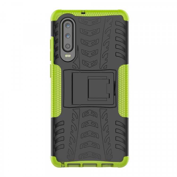 Чехол Hybrid Armor для Huawei P30 (черный + зеленый)