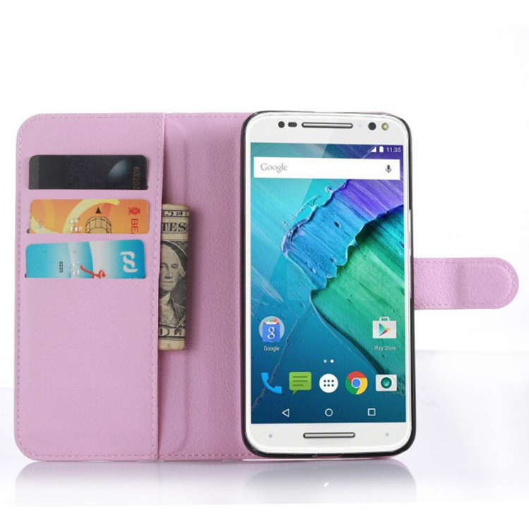 Чехол с визитницей для Motorola Moto X Style (розовый)