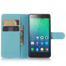 Чехол с визитницей для Lenovo A6010 / A6010 Plus (голубой)