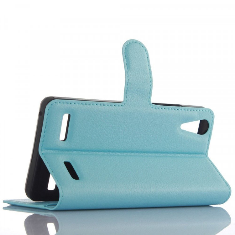 Чехол с визитницей для Lenovo A6010 / A6010 Plus (голубой)