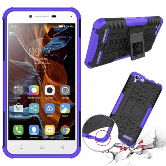 Чехол Hybrid Armor для Lenovo Vibe K5 / K5 Plus (черный + фиолетовый) Чехол Hybrid Armor для Lenovo Vibe K5 / K5 Plus (черный + фиолетовый)