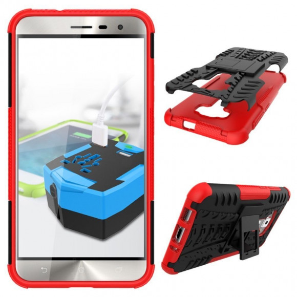 Чехол Hybrid Armor для ASUS Zenfone 3 ZE552KL (черный + красный)