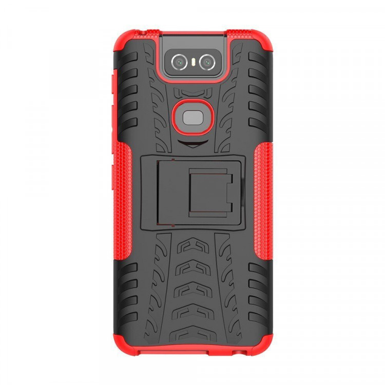 Чехол Hybrid Armor для Asus Zenfone 6 ZS630KL (черный + красный)