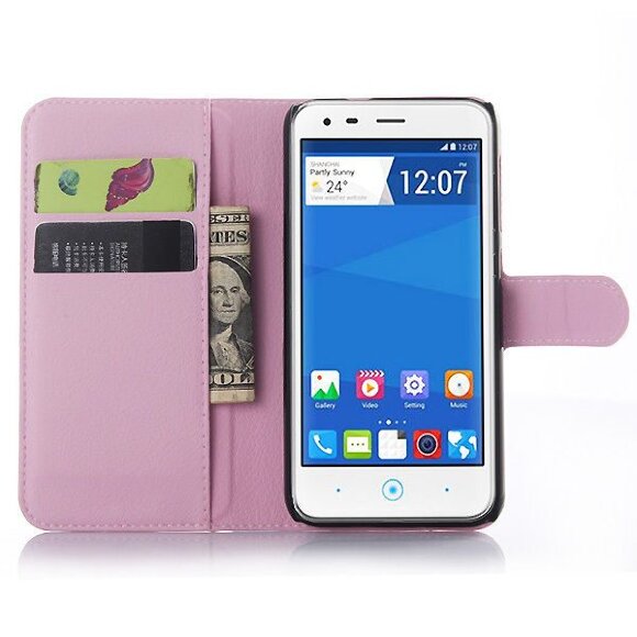 Чехол с визитницей для ZTE Blade S6 (розовый)