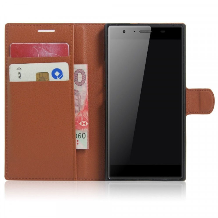 Чехол с визитницей для DOOGEE Y300 (коричневый)