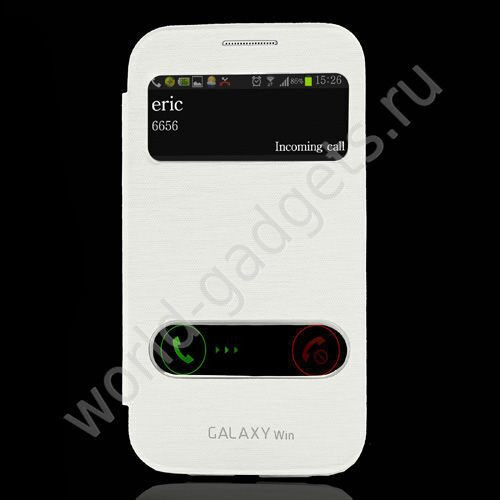 Задняя крышка-чехол с окном для Samsung Galaxy Win / i8550 (белый)