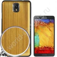 Чехол с алюминиевой накладкой для Samsung Galaxy Note 3 / N9000 (золотой) Чехол с алюминиевой накладкой для Samsung Galaxy Note 3 / N9000 (золотой)
