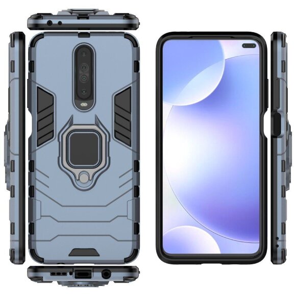 Чехол Armor Ring Holder для Xiaomi Redmi K30 (темно-синий)