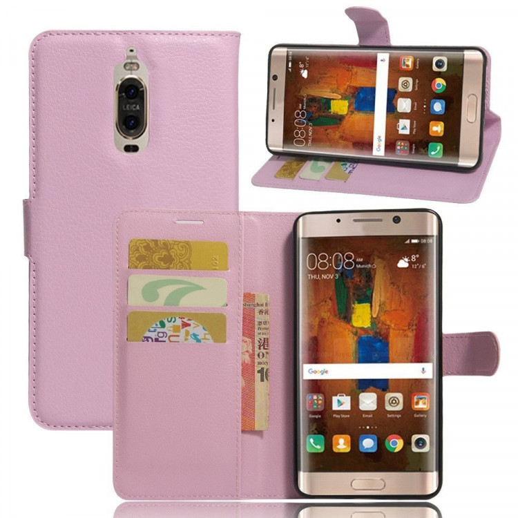 Чехол с визитницей для Huawei Mate 9 Pro (розовый)