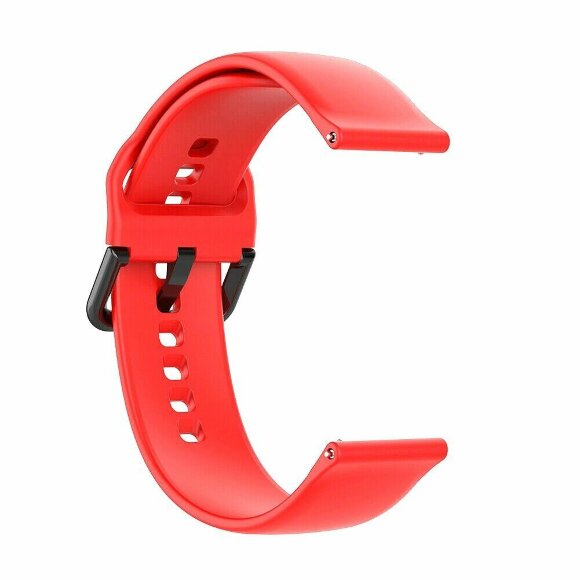 Силиконовый ремешок для Samsung Gear Sport / Gear S2 Classic / Galaxy Watch 42мм / Watch Active / Watch 3 (41мм) / Watch4 (красный) Силиконовый ремешок для Samsung Gear Sport / Gear S2 Classic / Galaxy Watch 42мм / Watch Active / Watch 3 (41мм) / Watch4 (красный)