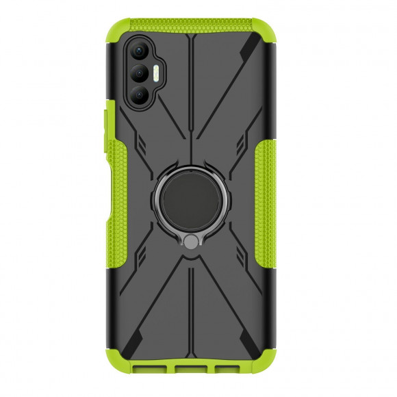 Чехол Armor Shockproof Ring Holder для Tecno Spark 8P (черный + зеленый) Чехол Armor Shockproof Ring Holder для Tecno Spark 8P (черный + зеленый)