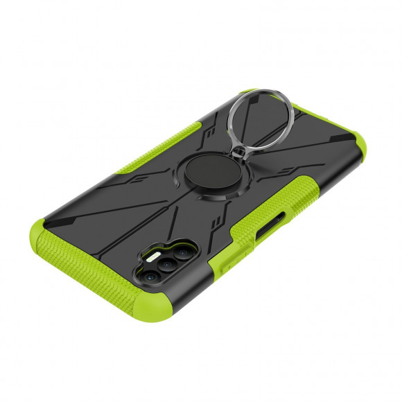 Чехол Armor Shockproof Ring Holder для Tecno Spark 8P (черный + зеленый) Чехол Armor Shockproof Ring Holder для Tecno Spark 8P (черный + зеленый)