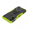 Чехол Armor Shockproof Ring Holder для Tecno Spark 8P (черный + зеленый)