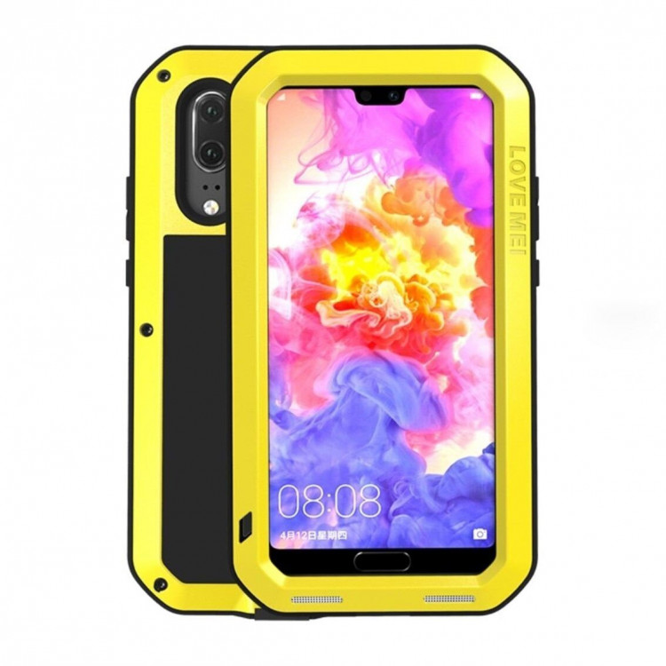 Гибридный чехол LOVE MEI для Huawei P20 Pro / P20 Plus (желтый)