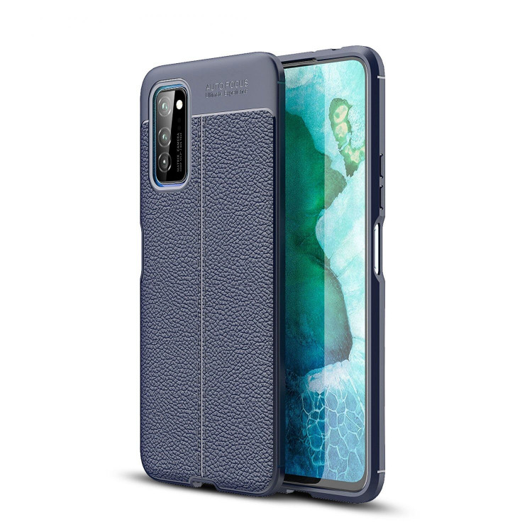 Чехол-накладка Litchi Grain для Honor V30 / Honor View 30 Pro (темно-синий)