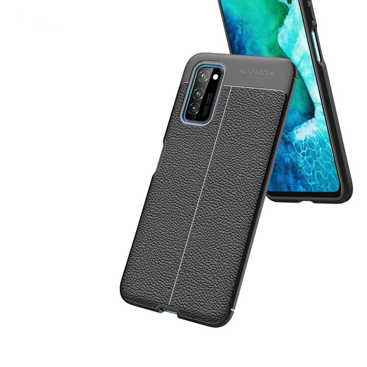 Чехол-накладка Litchi Grain для Honor V30 / Honor View 30 Pro (темно-синий)