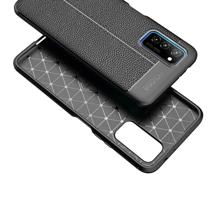 Чехол-накладка Litchi Grain для Honor V30 / Honor View 30 Pro (темно-синий)