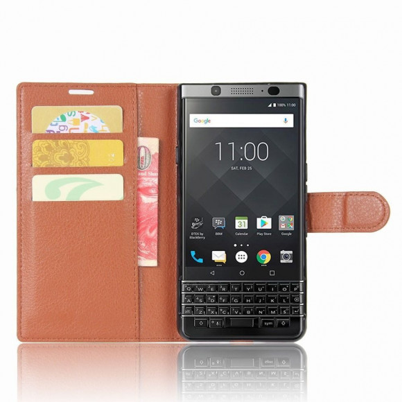 Чехол с визитницей для BlackBerry Keyone (коричневый)