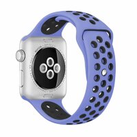 Спортивный ремешок с отверстиями для Apple Watch 38 и 40мм (фиолетовый + черный)